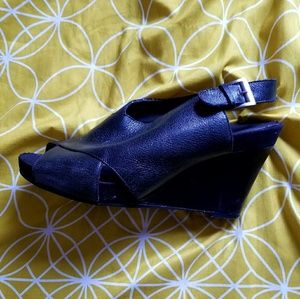 Black Wedge Sandals-size 10